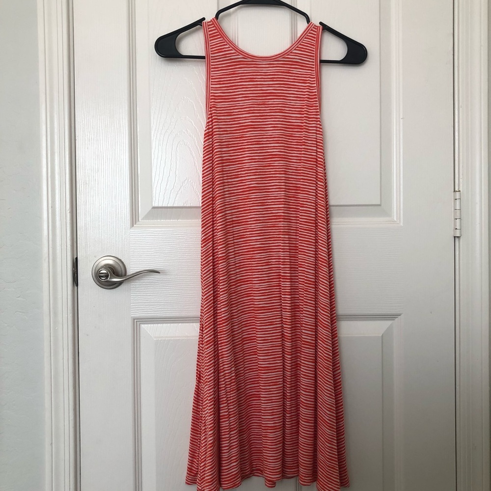Orange and White stripped dress